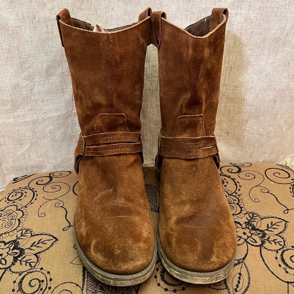 Rocket Dog Brown Suede Boho Motorcycle Boots - Picture 3 of 6